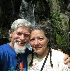 Connie and Artie at Baja Mono waterfall in 2013